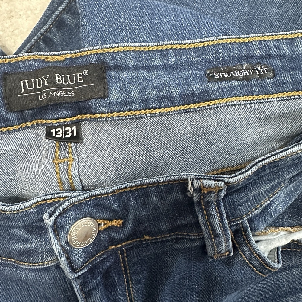 Judy Blue Straight Fit Jeans Womens Size 13/31 Medium Wash Denim Stretch - Picture 5 of 6